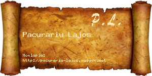 Pacurariu Lajos névjegykártya